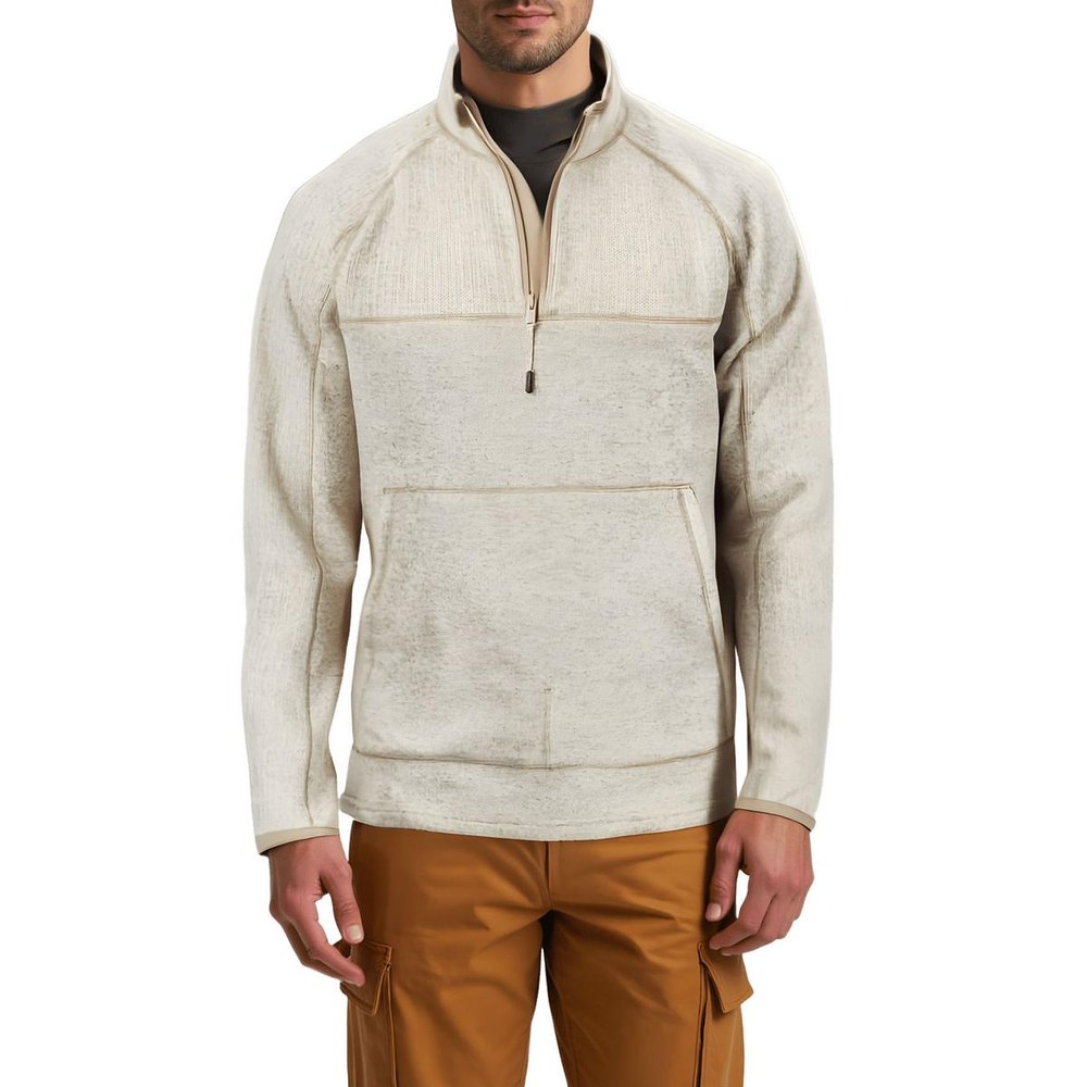 Zipper Fleece Mock Turtleneck Sweater