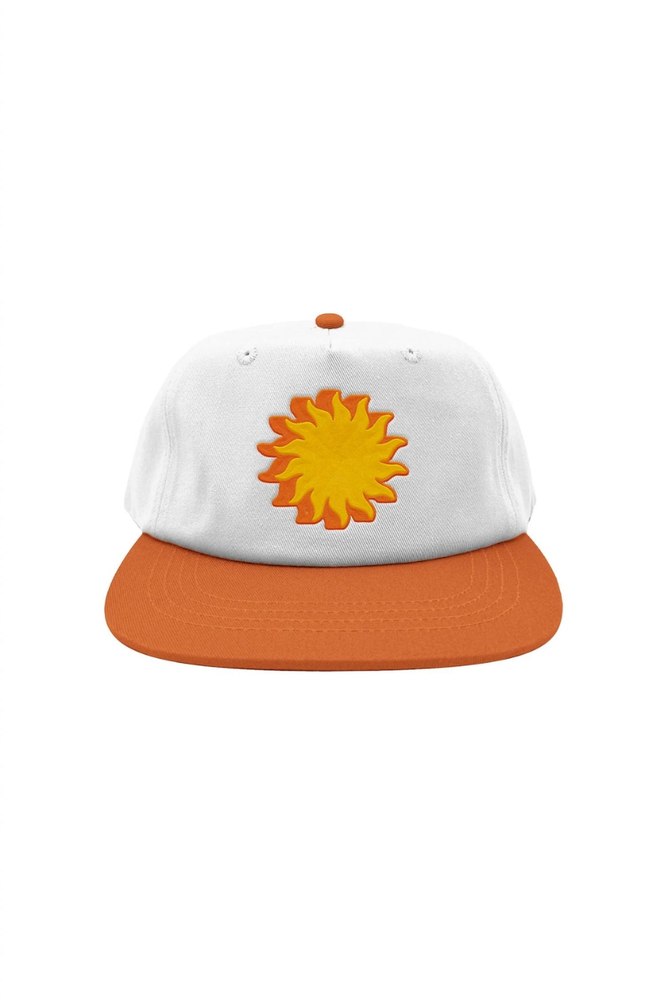 Men’s Sun Shadow Two Tone Snapback Hat In Bone/orange