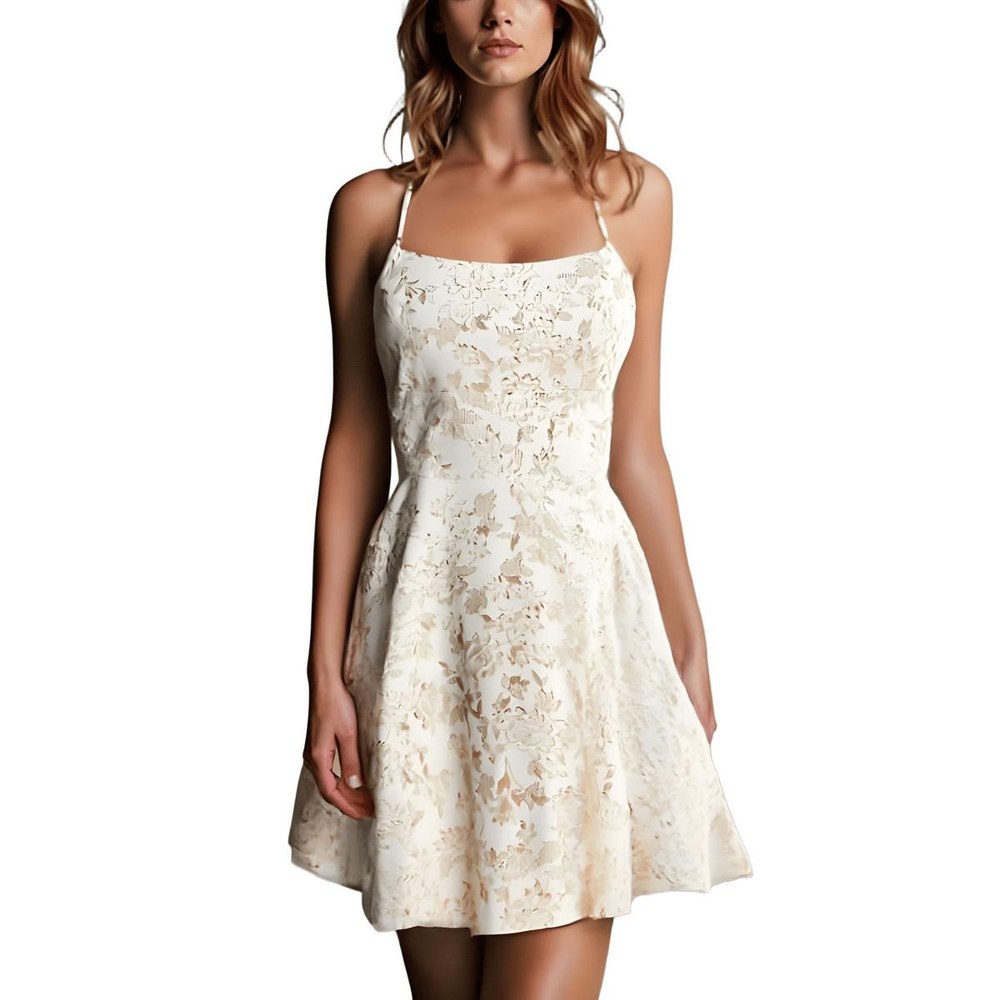 Juniors Metallic Mini Fit & Flare Dress