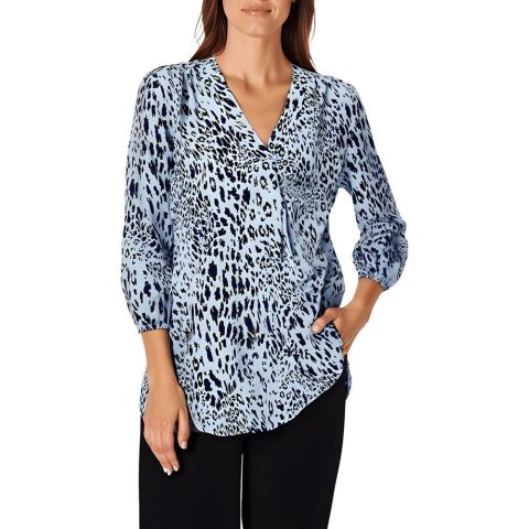 Animal Print Chiffon Tunic Top