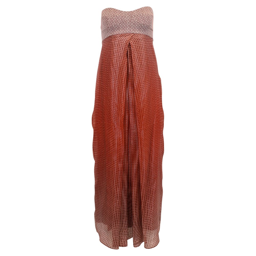 Diane Von Furstenberg Strapless Midi Dress in Burgundy Silk 7748688052284