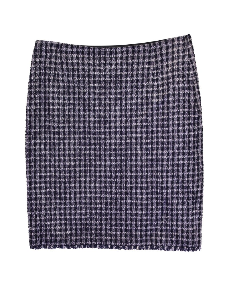 Max Mara Weekend Check Skirt in Blue Wool 7748688969788
