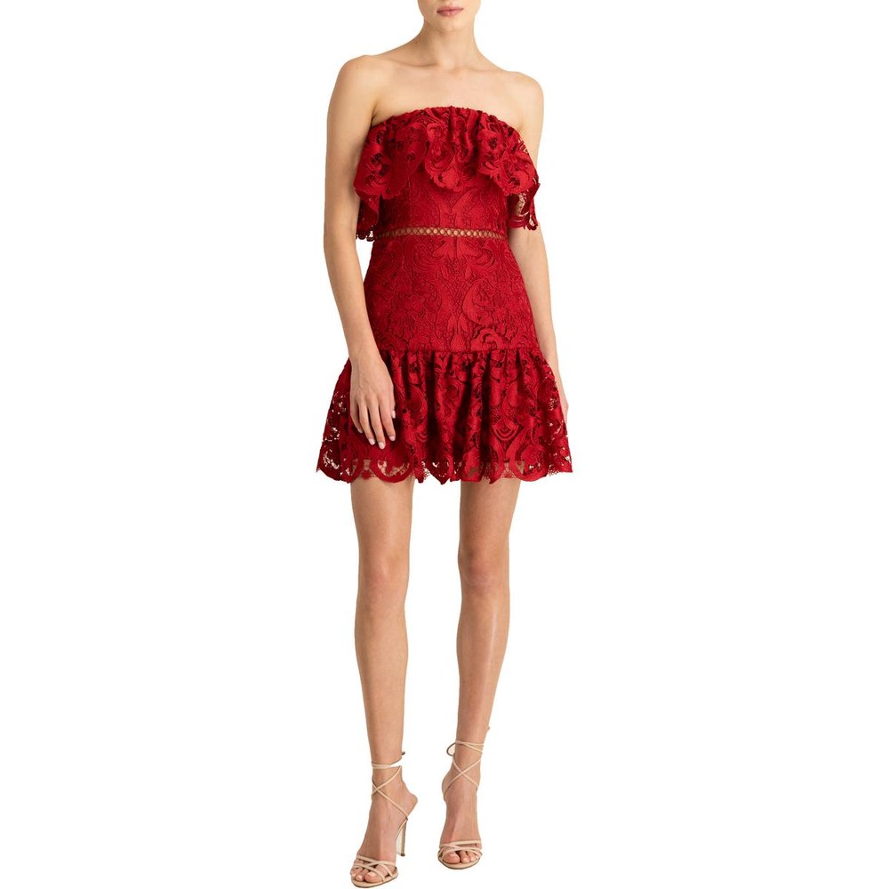 Ruffled Lace Mini Dress
