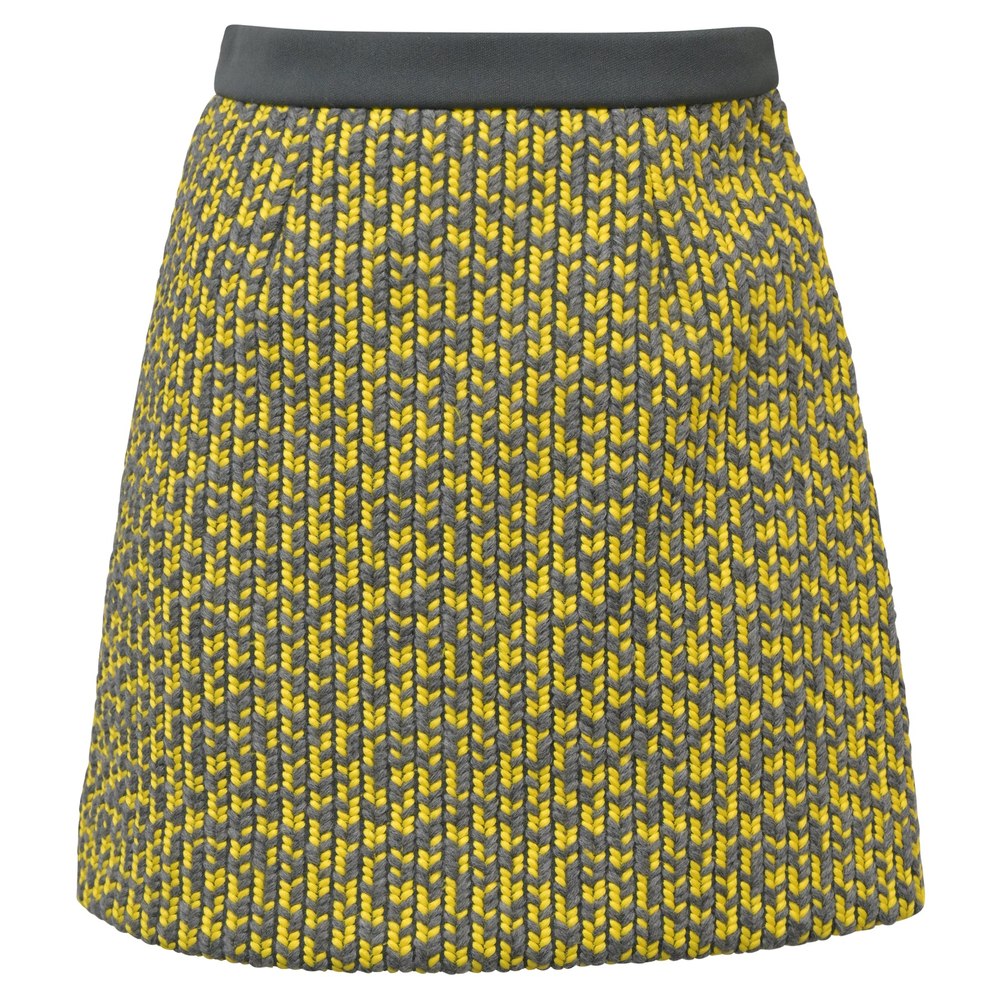 Balenciaga A-line Knit Mini Skirt in Yellow Polyester 7748691623996