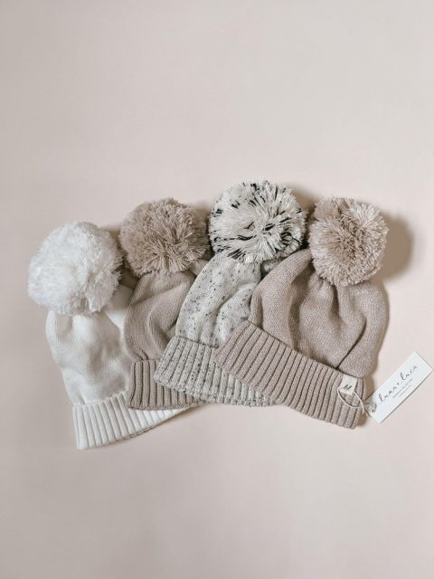 Luna + Luca Pom Beanie – White