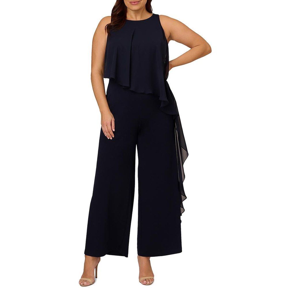 Plus Chiffon Crepe Jumpsuit