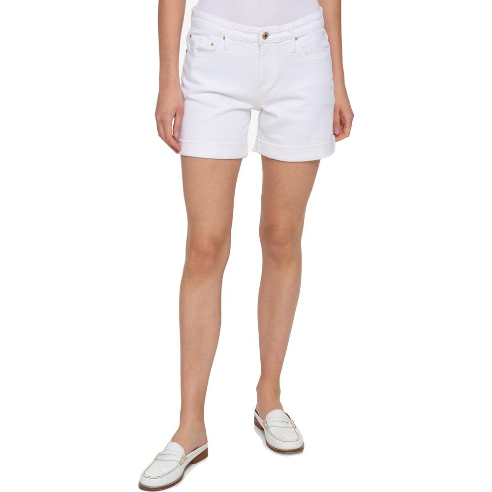 Denim Cuffed Bermuda Shorts