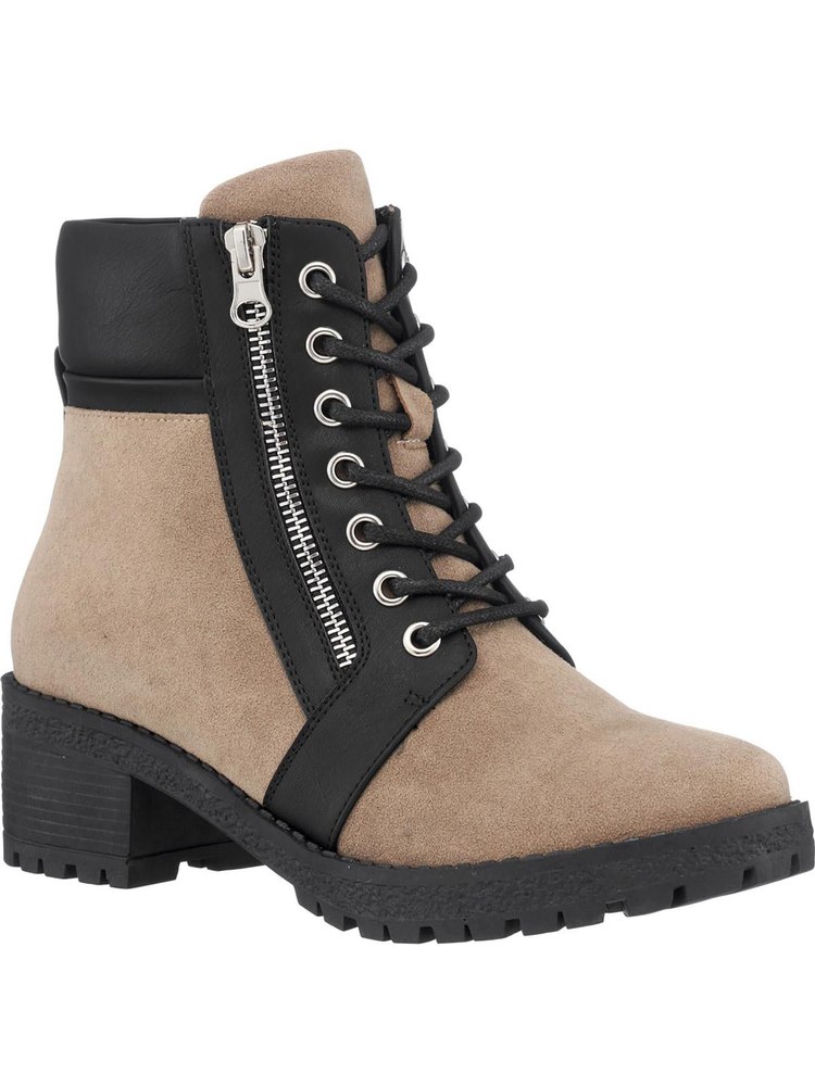 Taylor Womens Ankle Zipper Combat & Lace-up Boots