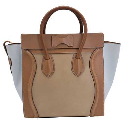 Celine Mini Luggage Hand Bag in Brown Calfskin Leather