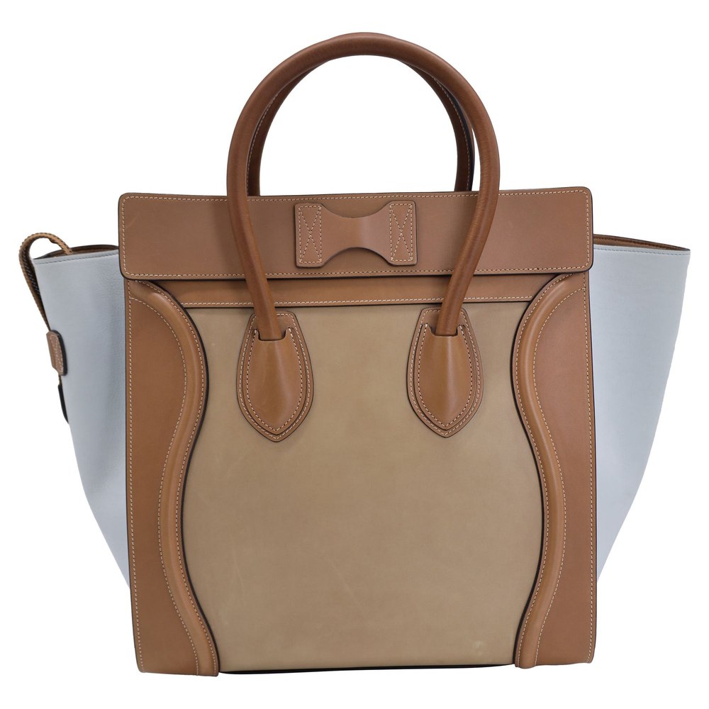 Celine Mini Luggage Hand Bag in Brown Calfskin Leather