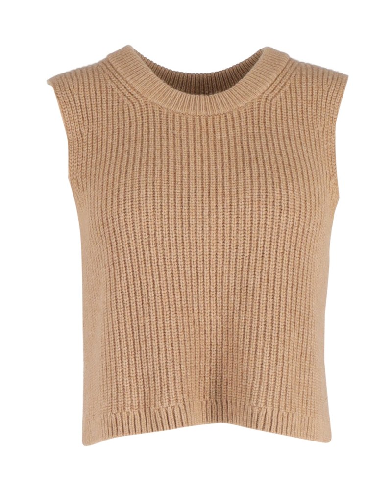 Altuzarra Sleeveless Knit Top in Brown Wool