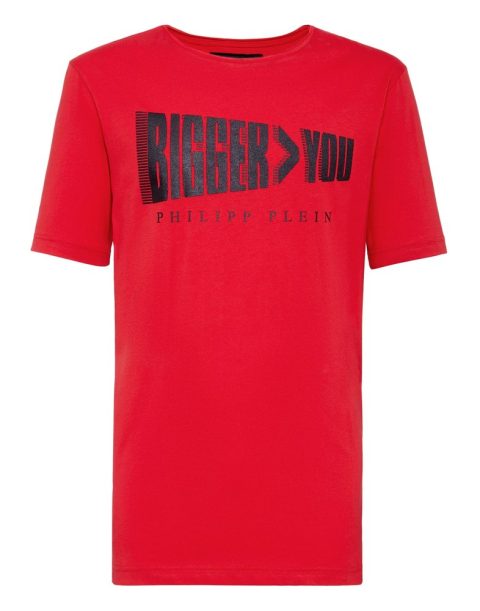 T-shirt Black Cut Round Neck Statement