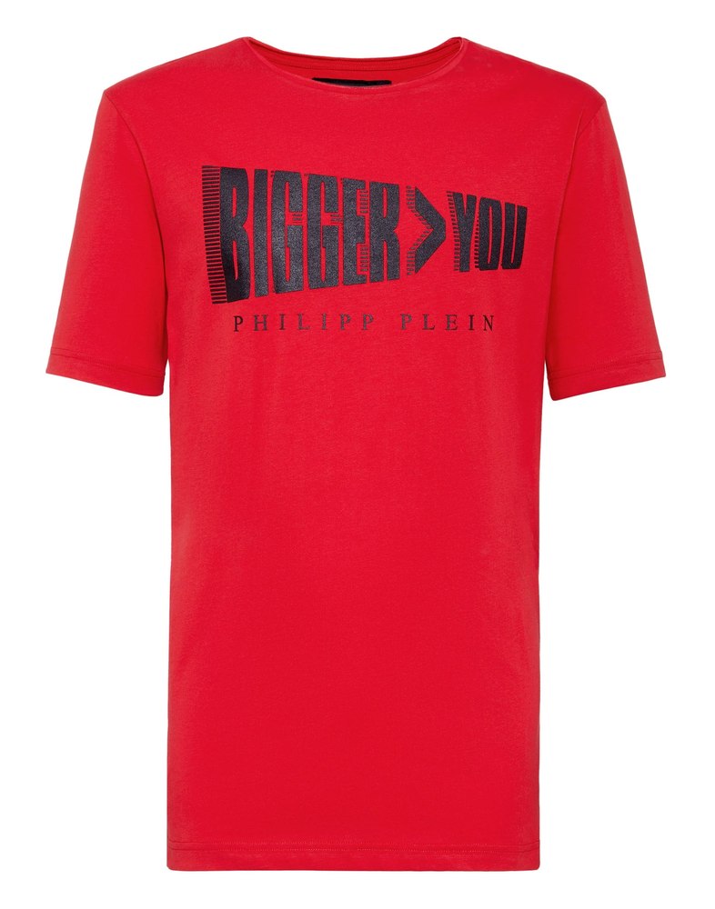 T-shirt Black Cut Round Neck Statement