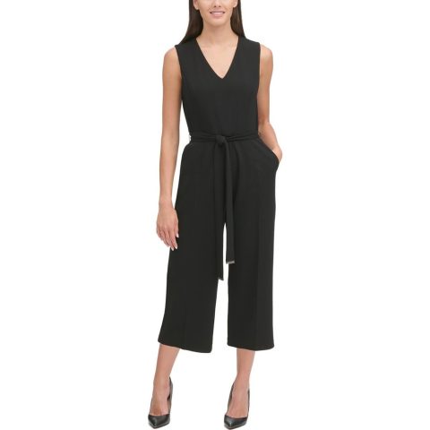 Cropped Belted Jumpsuit