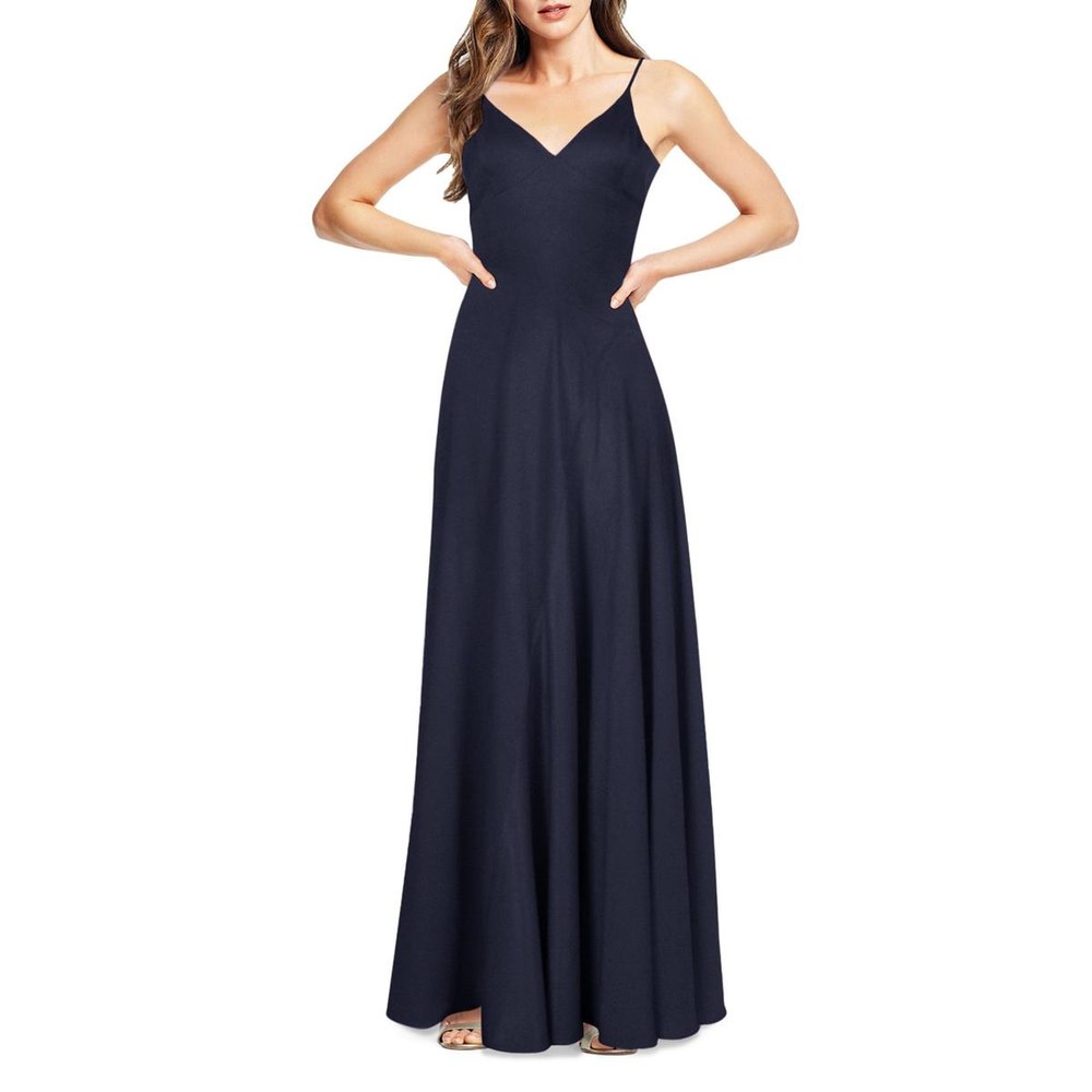 Charmeuse Metallic Maxi Evening Dress