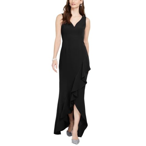 Asymmetric Ruffled Evening Dress
