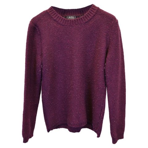 A.P.C. Crewneck Sweater in Purple Wool 7748729307196
