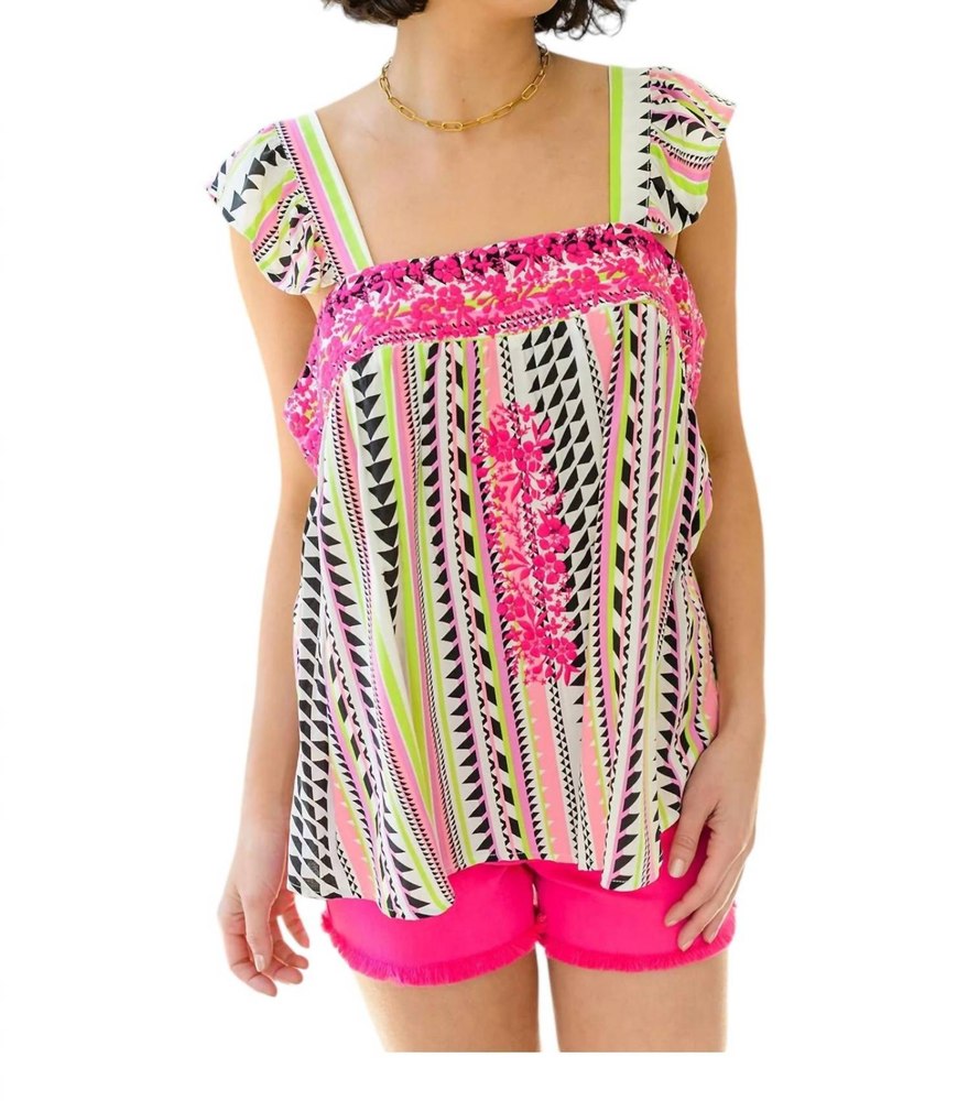 Francesca Embroidered Top In Pink