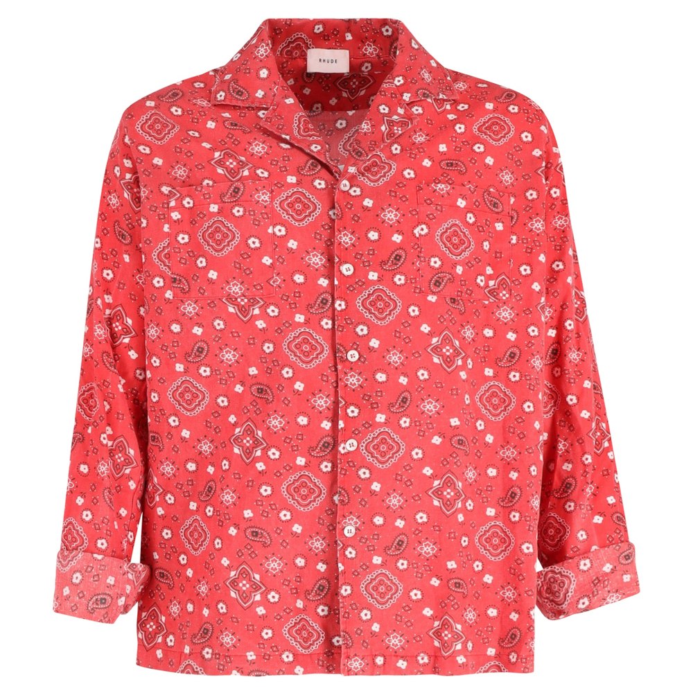 Rhude Bandana Print Shirt in Red Cotton 7748735565884