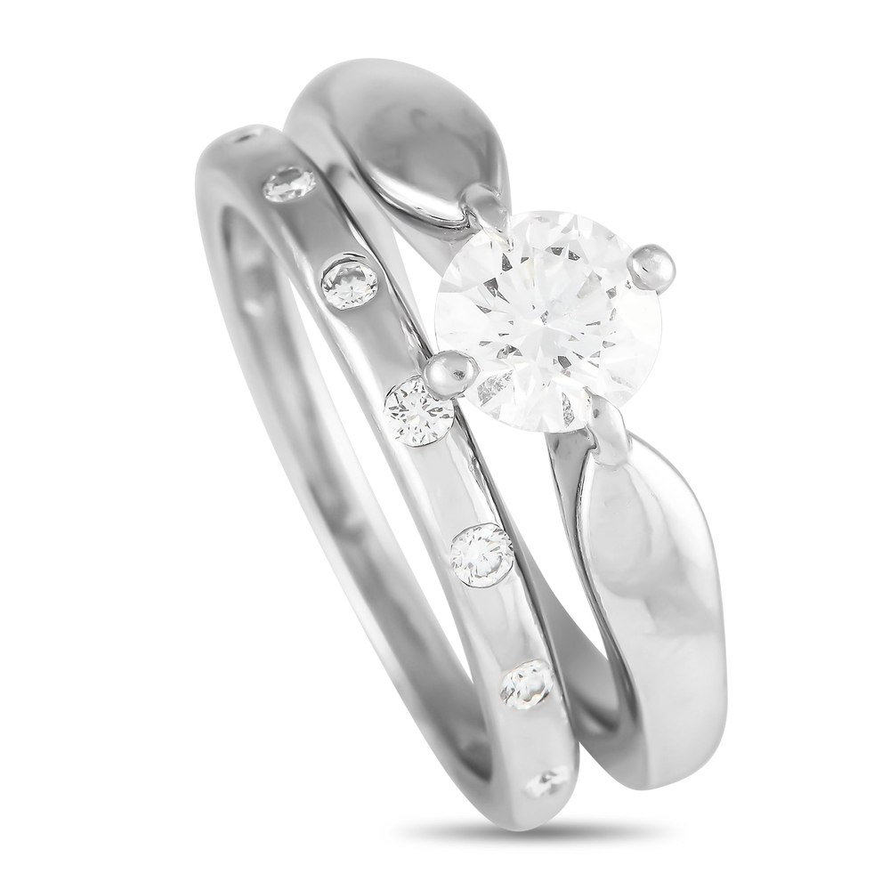 Bvlgari Platinum 0.80ct Diamond Engagement Ring Set BV16-091324