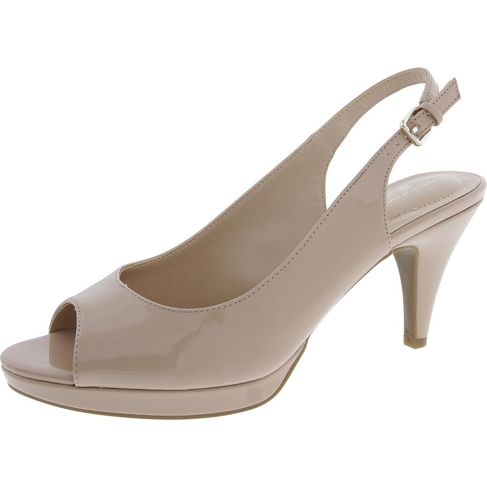 Melt Peep Toe Solid Patent Slingback Heels