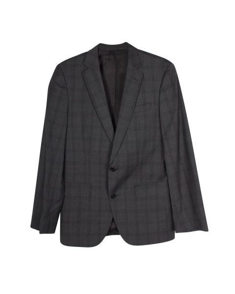 Boss by Hugo Boss Plaid Tailored Blazer and Trouser Suit Set in Grey Wool 7748741333052