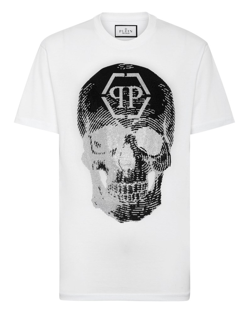 T-shirt Round Neck SS Skull with Crystals