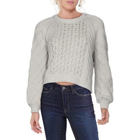 Cable Knit Crop Pullover Sweater