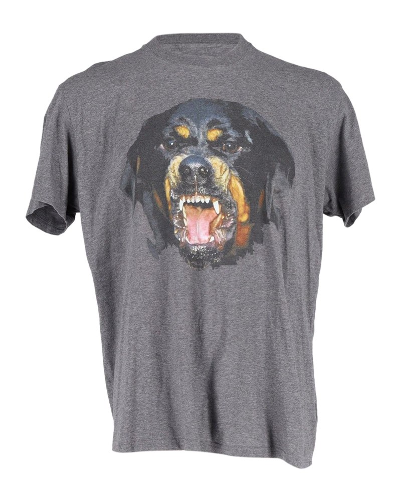 Givenchy Dog Print T-Shirt in Grey Cotton 7748754767932