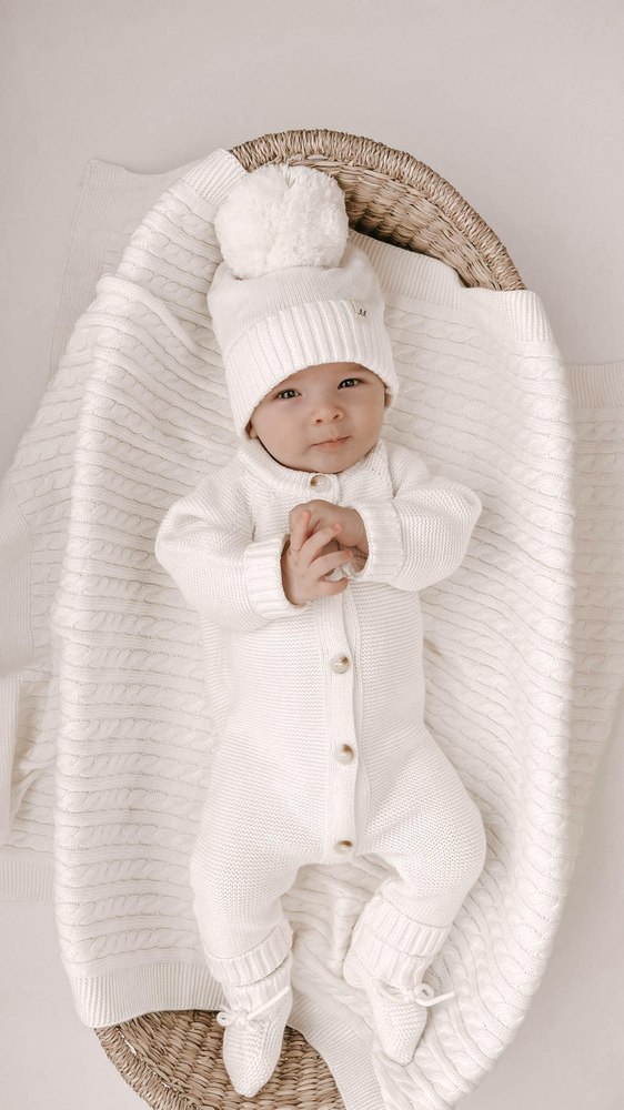 Luna + Luca Classic Purl Knit Jumpsuit – White