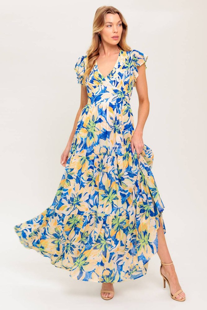 ECHOES OF YOU FLORAL WOVEN MAXI DRESS