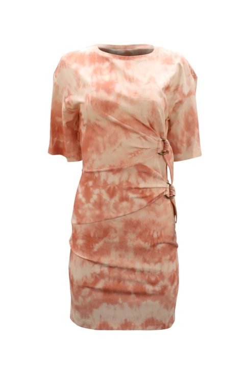 Roberto Cavalli Knitted Tie-Dye Dress in Pink Viscose 7748775542844