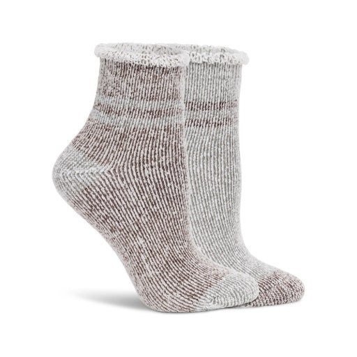 Lemon Women’s 2 Pack Roll Over Cuff Anklet Socks