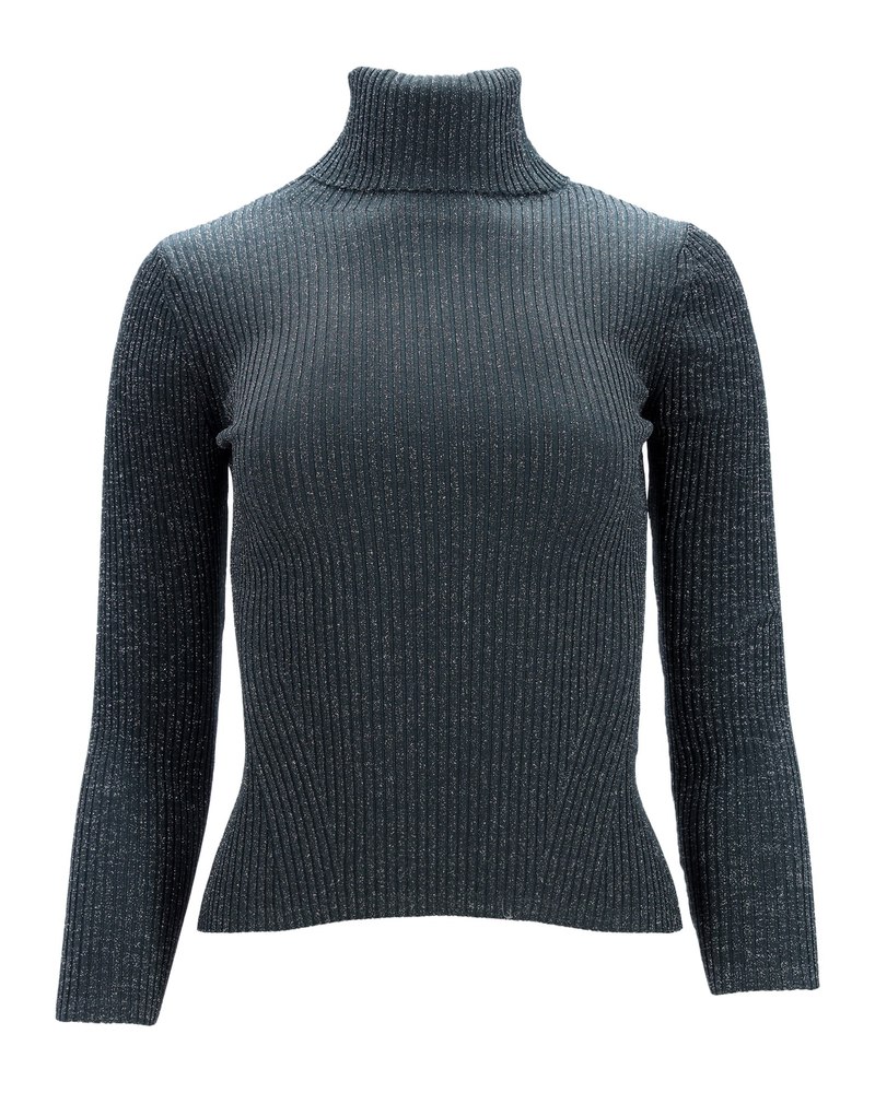 Zimmermann Shimmering Turtleneck Top in Green Viscose 7748774625340