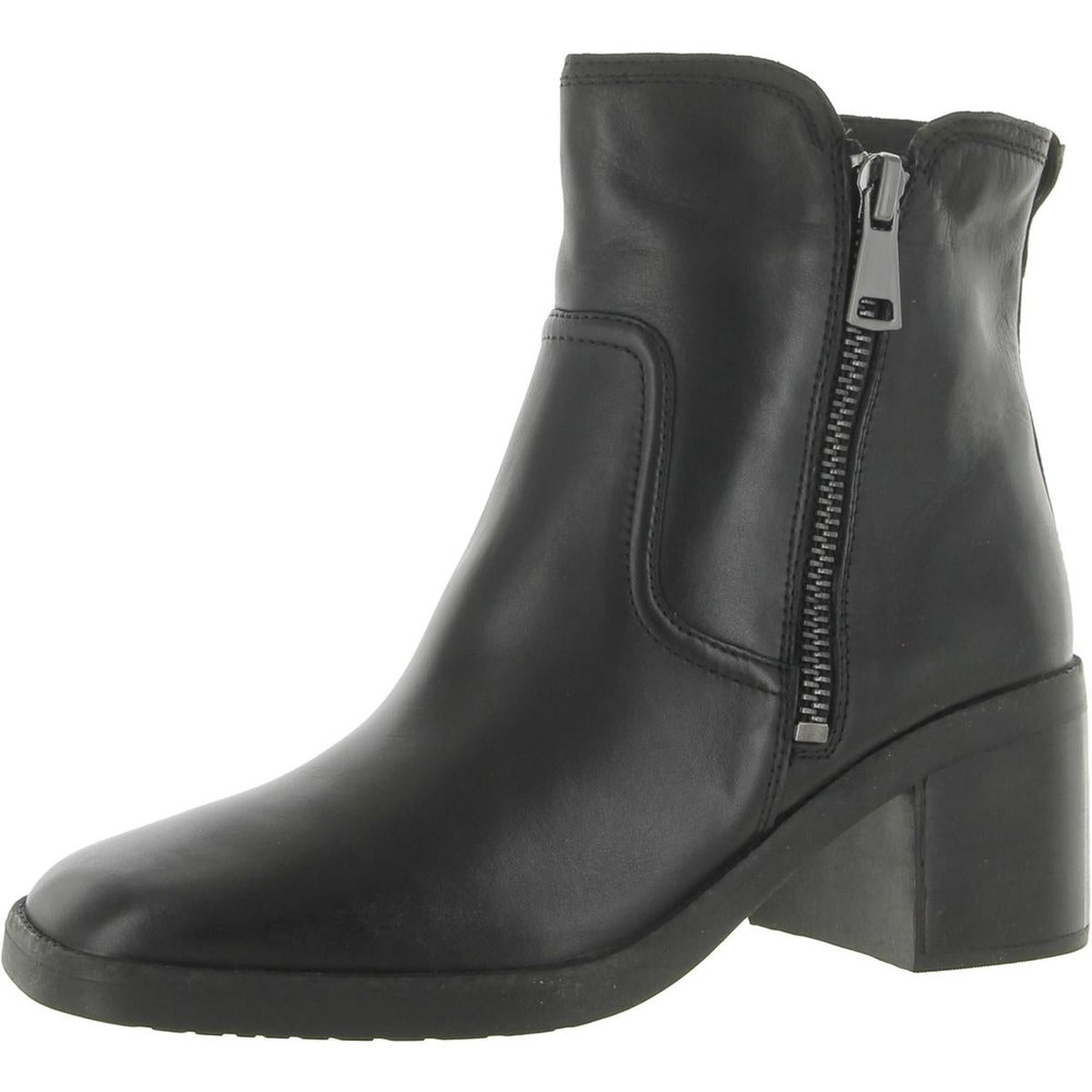 Emmy Leather Square Toe Ankle Boots