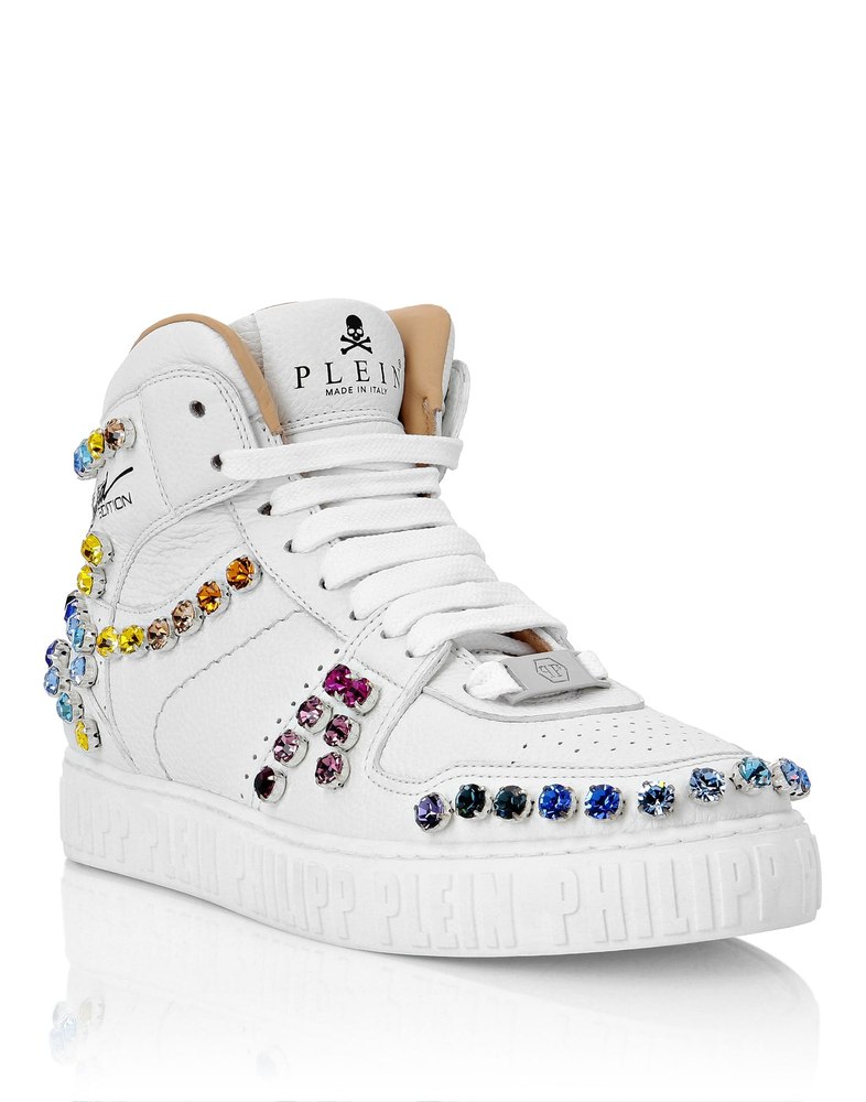 Leather Hi-Top Sneakers Crystal 7650311012412