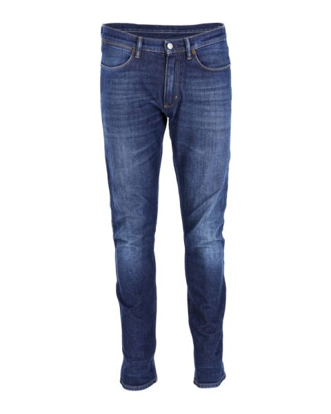 Acne Studios Max Slim Fit Jeans in Dark Blue Cotton Denim 7748904124476