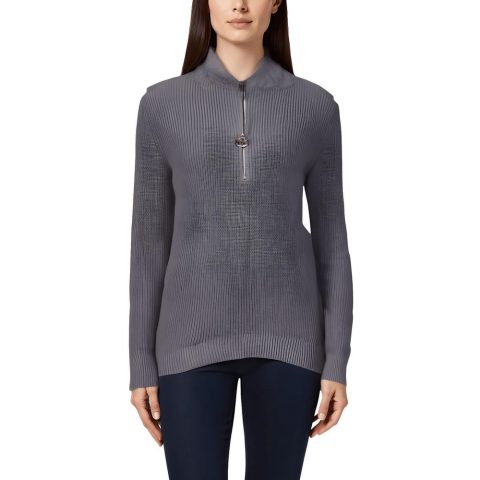 Collared Ribbed Pullover Sweater