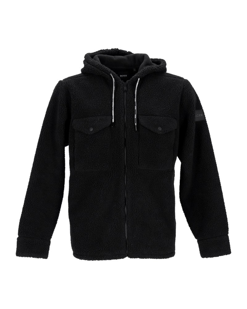 Boss Lovelo Teddy Hoodie in Black Polyester 7748914970684