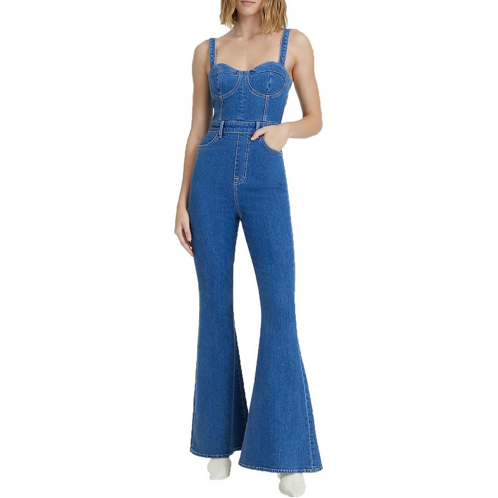 Underwire Denim Jumpsuit