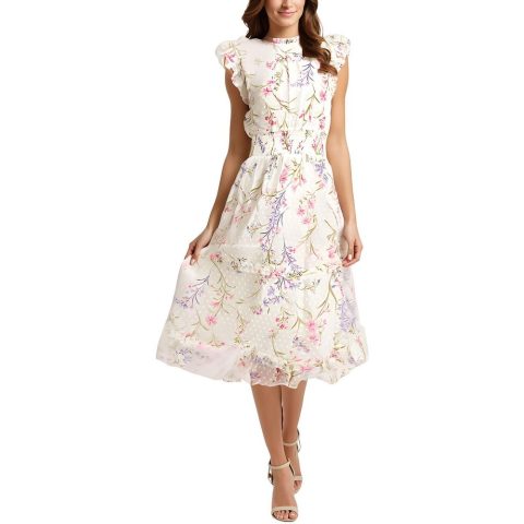 Vibrant Blooms Floral Print Fit & Flare Dress
