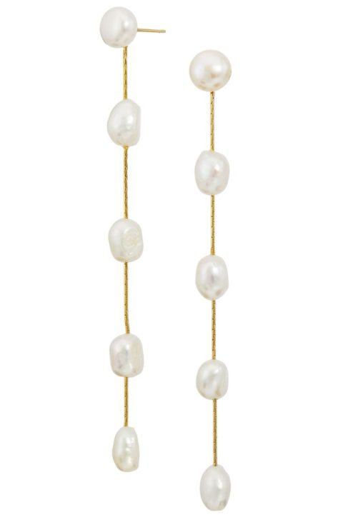 Gold Over Sterling Freshwater Pearl Earrings