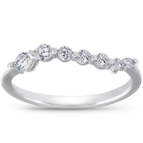 1/2ct Diamond Journey Ring 14K White Gold