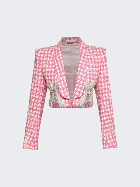 Deco Bow Slit Cropped Blazer