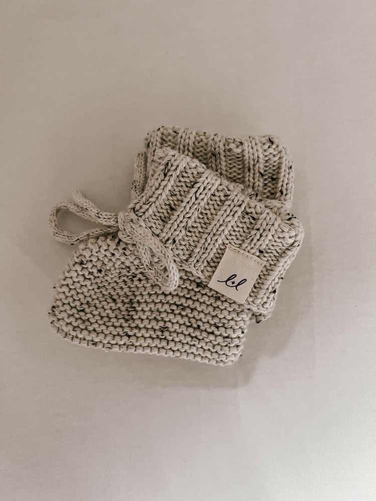 Luna + Luca Organic Booties – Black Speckle
