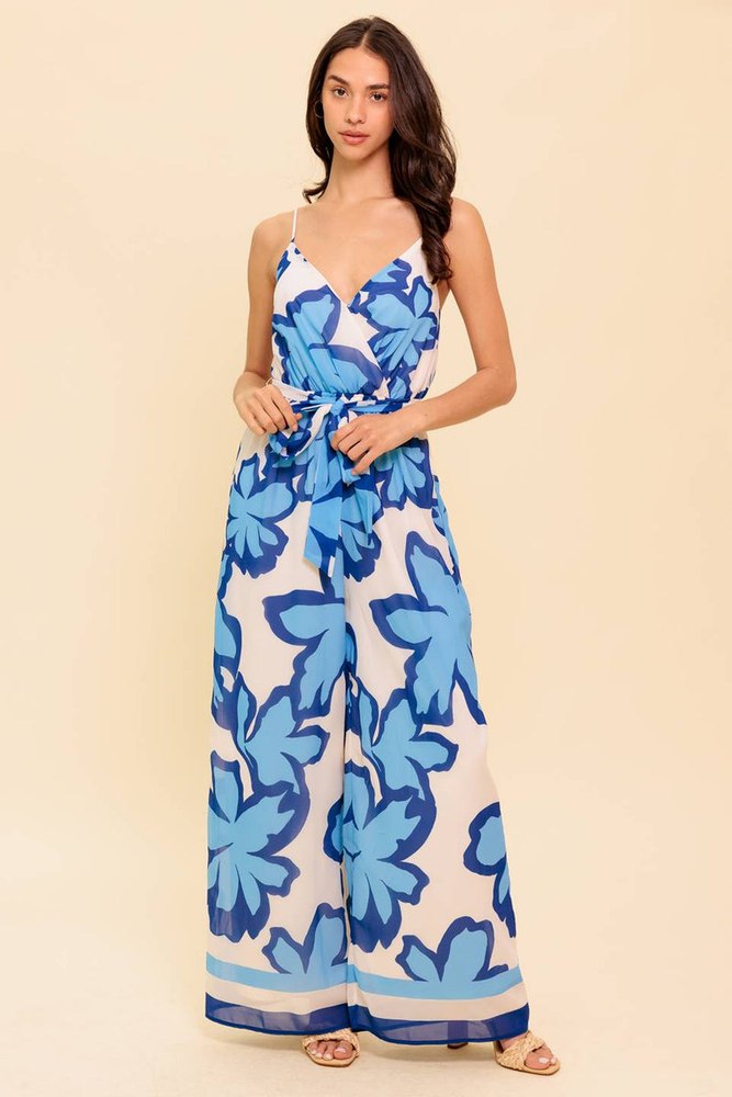 A NOVEL APPROACH NAVY WOVEN JUMPSUIT