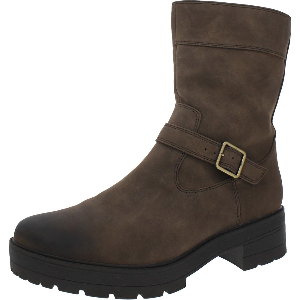 Newport Faux Leather Block Heel Mid-Calf Boots