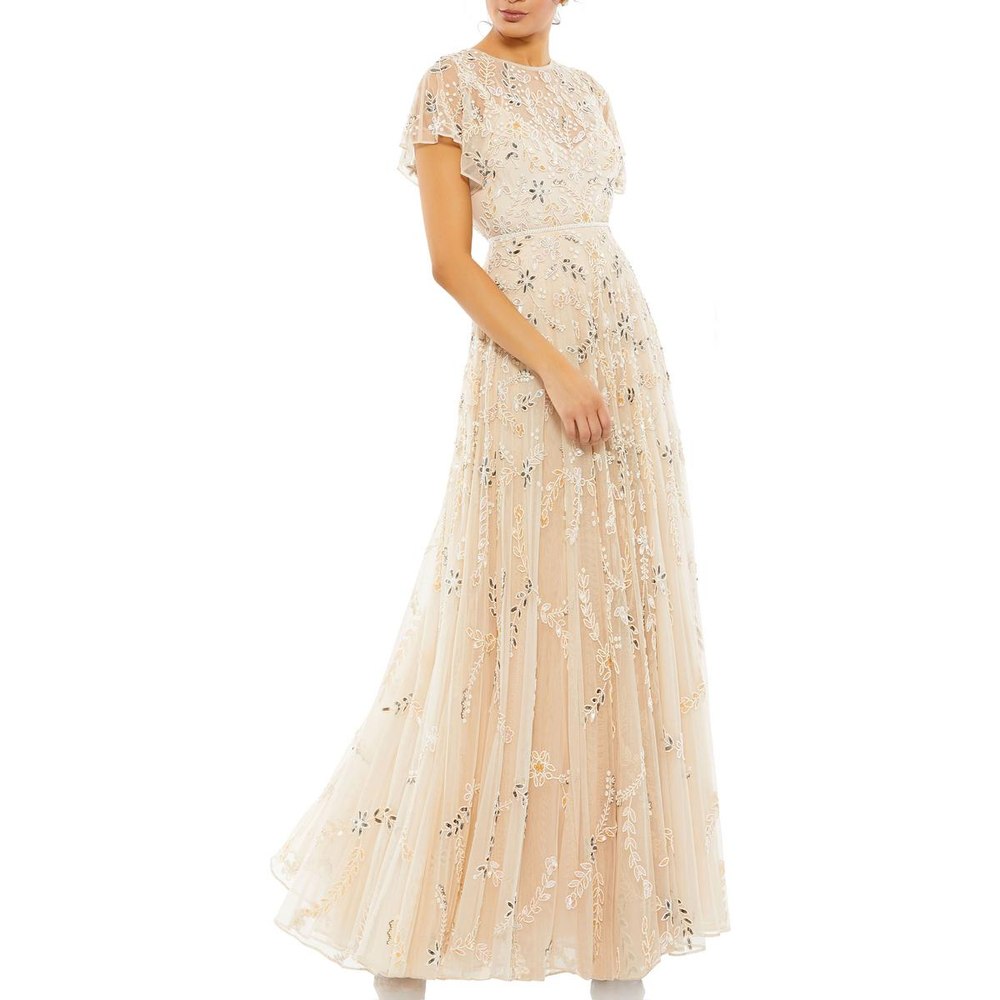 Embellished Beaded Evening Dress