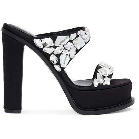 Satin Jeweled Heels