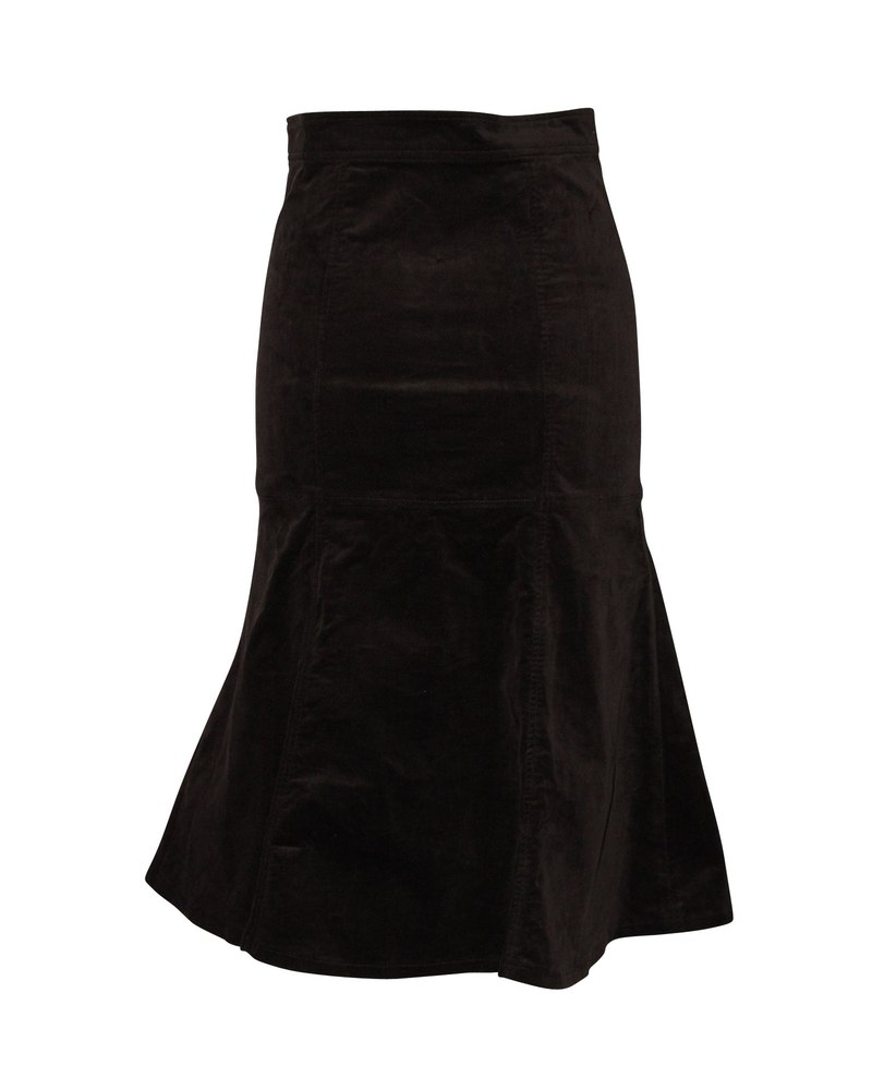 Zadig & Voltaire Fluted Midi Skirt in Brown Cotton 7764864794684